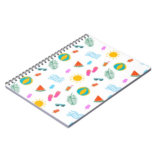 Summer Beach Pattern Notebook Notizblock (Linke Seite)