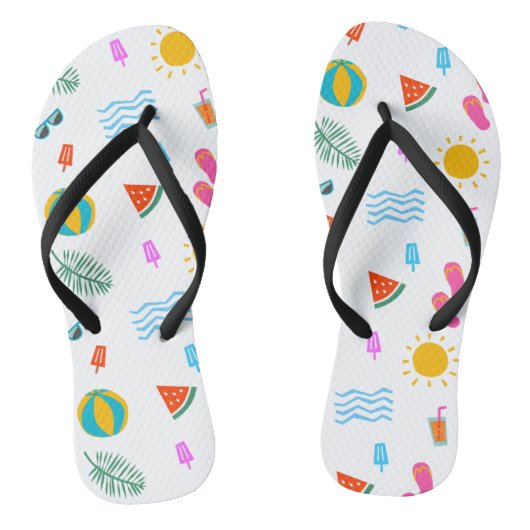Summer Beach Pattern Pair von Flip Flops Badesandalen (Fußbett)