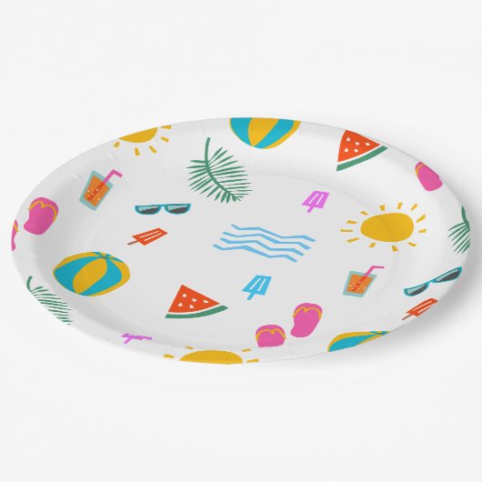 Summer Beach Pattern Paper Teller (Schrägansicht)