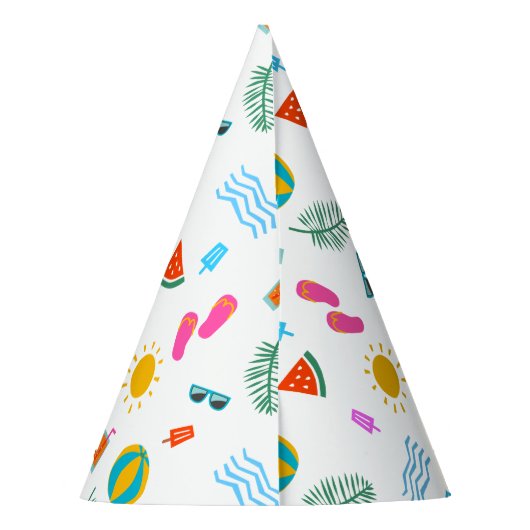 Summer Beach Pattern Party Hats Partyhütchen (Rückseite)