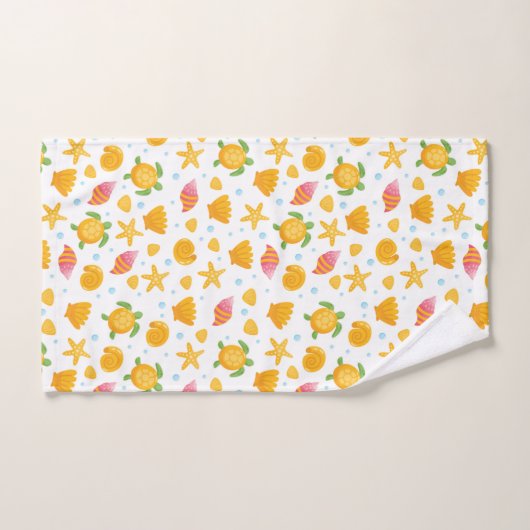 Summer Beach Pattern Seashells Ocean Life Starfish Badhandtuch Set (Handtuch)