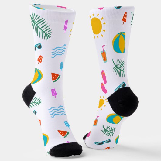 Summer Beach Pattern Socken (Gewinkelt)
