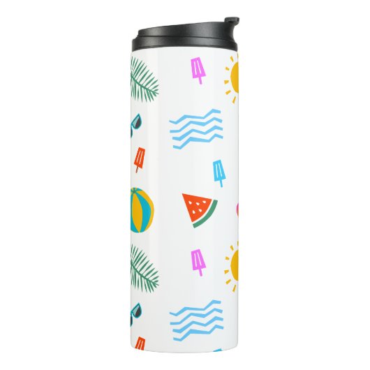 Summer Beach Pattern Thermal Tumbler Thermosbecher (Nach links gedreht)