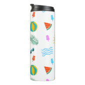 Summer Beach Pattern Thermal Tumbler Thermosbecher (Nach rechts gedreht)