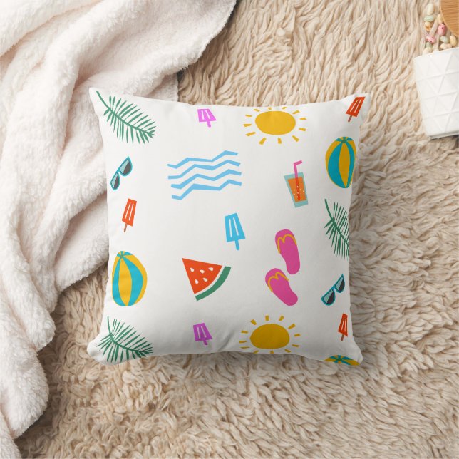 Summer Beach Pattern Throw Kissen (Decke)