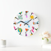 Summer Beach Pattern Wall Clock Große Wanduhr (Zuhause)