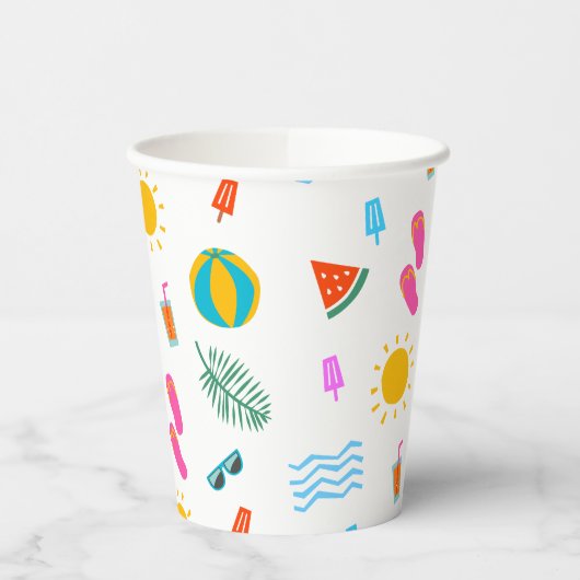 Summer Beach Patterns Paper Cups Pappbecher (Links)