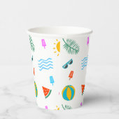 Summer Beach Patterns Paper Cups Pappbecher (Rechts)