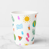 Summer Beach Patterns Paper Cups Pappbecher (Vorderseite)