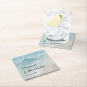Summer Beach Personalisiert Hochzeit Rechteckiger Pappuntersetzer (Vor Ort)