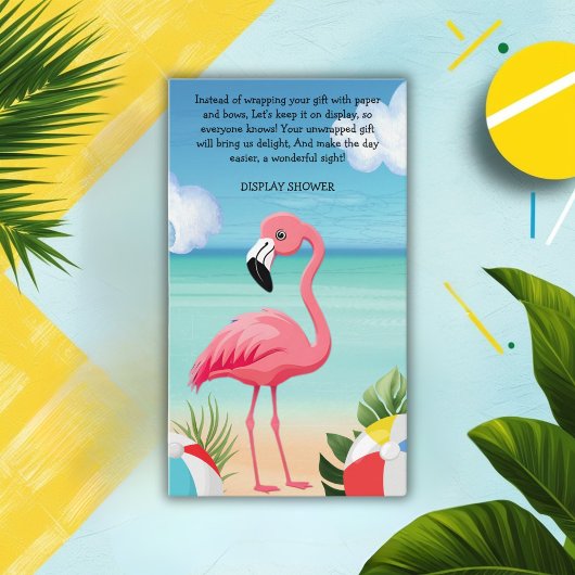 Summer Beach Pink Flamingo Baby Dusche Begleitkarte