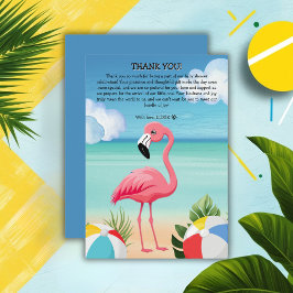 Summer Beach Pink Flamingo Baby Dusche Dankeskarte