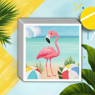 Summer Beach Pink Flamingo Baby Dusche Serviette