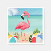 Summer Beach Pink Flamingo Baby Dusche Serviette (Vorderseite)