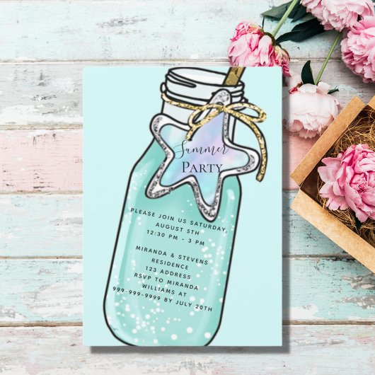 Summer Beach Pool Party Einladung