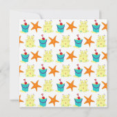 Summer Beach Pool Partys Sandcastle Starfish Einladung (Rückseite)