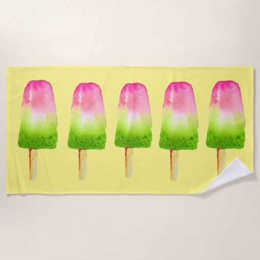 Summer Beach Popsicle Obsteis Strandtuch (Vorderseite)