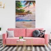 Summer Beach Postkarten - 1/3 Leinwanddruck (Insitu (Wohnzimmer))