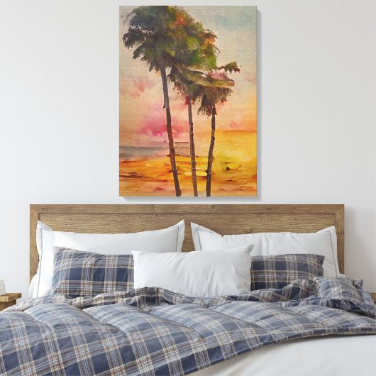 Summer Beach Postkarten - 2/3 Leinwanddruck (Insitu (Schlafzimmer))