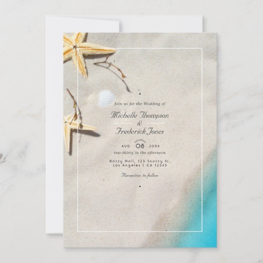 Summer Beach QR Code UAWG Wedding Einladung (Vorderseite)