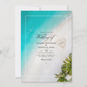 Summer Beach QR Code UAWG Wedding Monogram Einladung (Vorderseite)