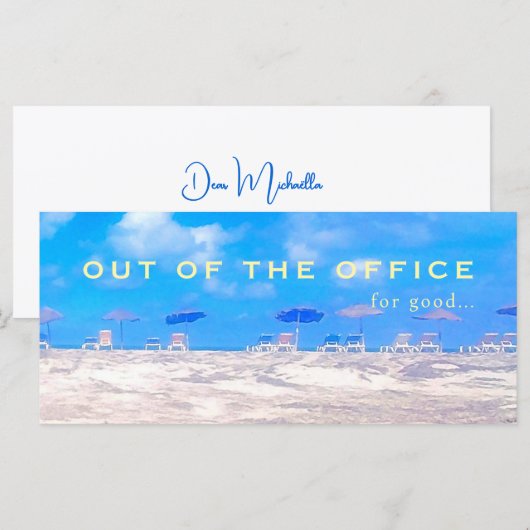 Summer Beach Retirement Congratulations Card (Vorne/Hinten)