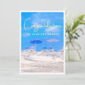 Summer Beach Retirement Congratulations Card (Stehend Vorderseite)