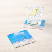 Summer Beach Retirement Party Cocktail Rechteckiger Pappuntersetzer (Vor Ort)