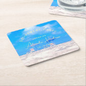 Summer Beach Retirement Party Cocktail Rechteckiger Pappuntersetzer (angewinkelt)