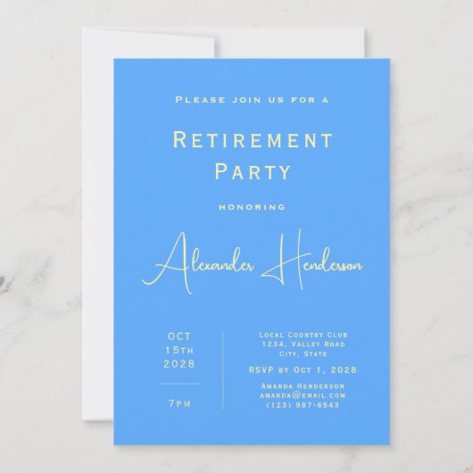 Summer Beach Retirement Party Invitation (Rückseite)