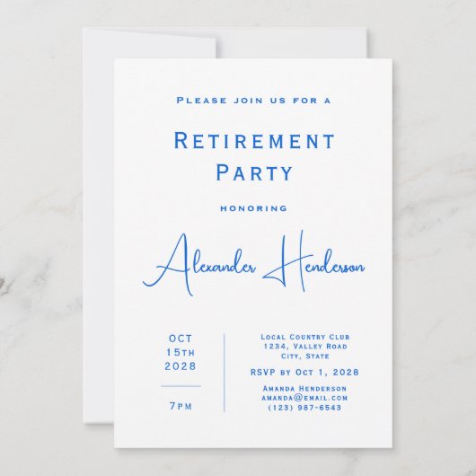 Summer Beach Retirement Party Invitation (Rückseite)