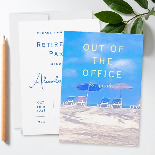 Summer Beach Retirement Party Invitation