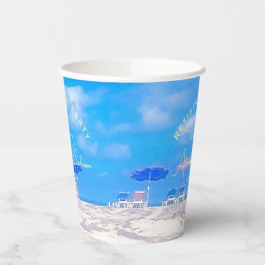 Summer Beach Retirement Party Pappbecher (Links)