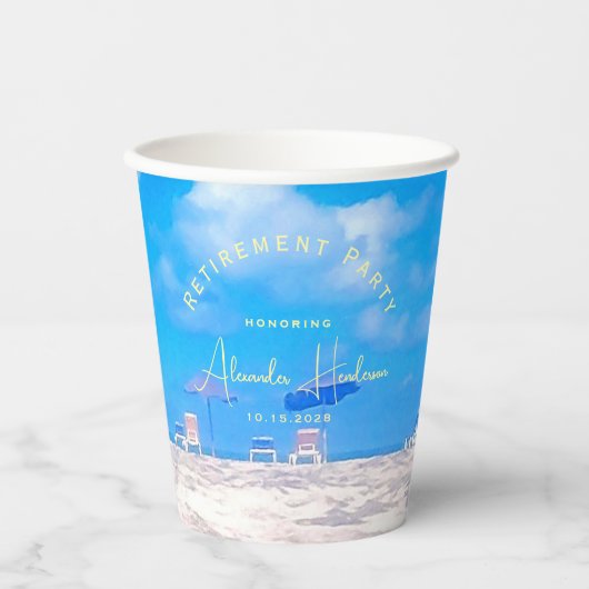 Summer Beach Retirement Party Pappbecher (Vorderseite)
