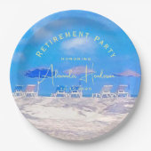 Summer Beach Retirement Party Pappteller (Vorderseite)