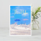 Summer Beach Retirement Party Thank You Card (Stehend Vorderseite)