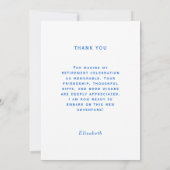 Summer Beach Retirement Party Thank You Card (Rückseite)