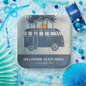 Summer Beach Retro Surf Van Family Pappteller (Party)