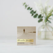 Summer Beach Sand Gold Foil Quadratische Visitenkarte (Stehend Vorderseite)