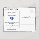 Summer Beach Sand Palm Tree Hochzeit retten das Da Postkarte (Rückseite)