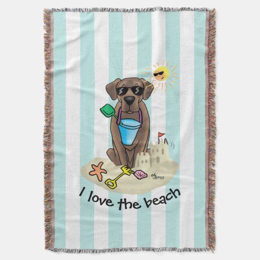 Summer Beach Schokolade Labrador Hund Labrador Ret Decke (Vorderseite Vertikal)