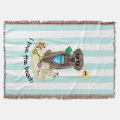 Summer Beach Schokolade Labrador Hund Labrador Ret Decke (Vorderseite)