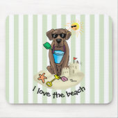 Summer Beach Schokolade Labrador Hund Labrador Ret Mousepad (Vorne)
