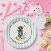 Summer Beach Schokolade Labrador Hund Labrador Ret Pappteller (Party)