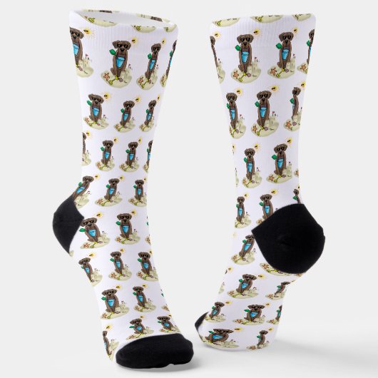 Summer Beach Schokolade Labrador Hund Labrador Ret Socken (Gewinkelt)