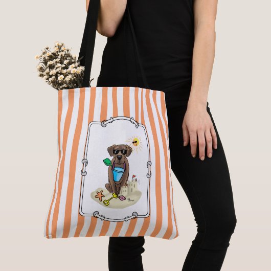Summer Beach Schokolade Labrador Hund Labrador Ret Tasche (Von Nahem)