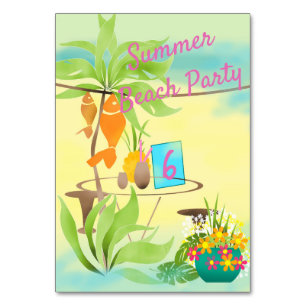 Summer Beach Sea Café Bar Cocktail Party Sonnensch Tischnummer