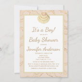 Summer Beach Seashell Baby Dusche Boy Girl Einladung (Vorderseite)