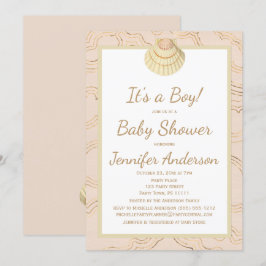 Summer Beach Seashell Baby Dusche Boy Girl Einladung