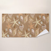 Summer Beach Seashell Kollektion Wasserfarben Kuns Badehandtuch (Badehandtuch)